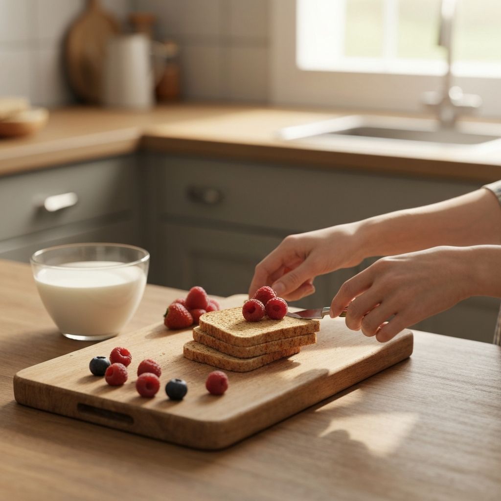 Hands preparing healthy food in kitchen